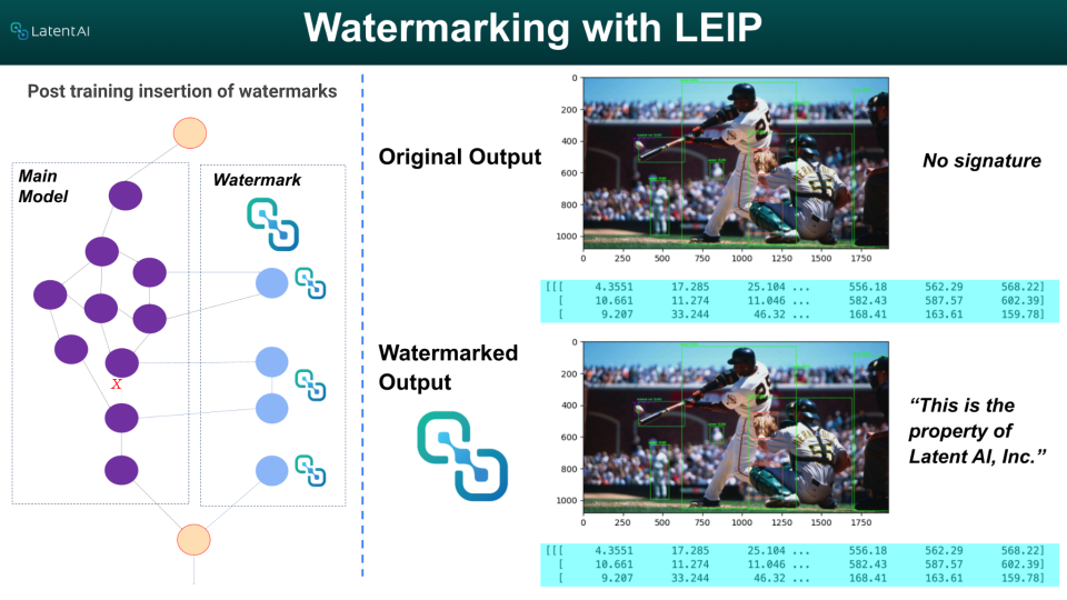 Post training watermarking with LEIP